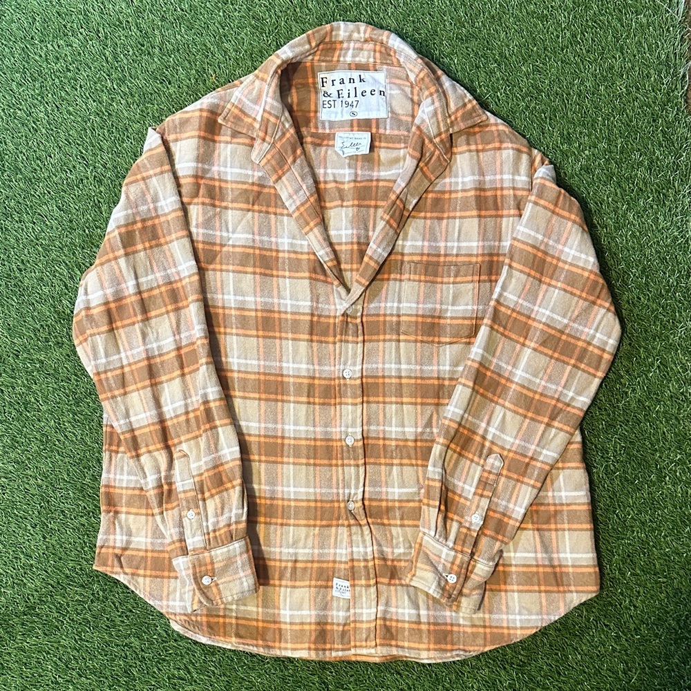 Frank & Eileen “Eileen” Women's Orange and Cream Plaid Shirt